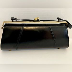 Vintage Black Leather Shoulder Bag